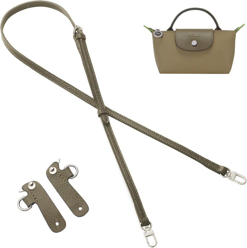 KOMHPS Purse Straps Replacement, Leather Handbag Crossbody Shoulder Strap Kit Adjustable for Mini Longcamp Tote Bag Women - Image 1